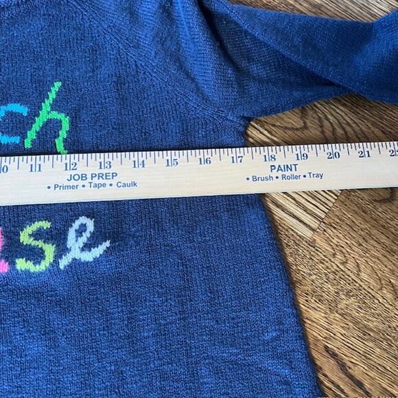 Lilly Pulitzer Danette Round Neck Sweater Beach Please Womens S True Navy - Picture 5 of 10